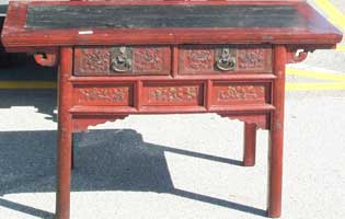  Antique pine Chinese carved altar table